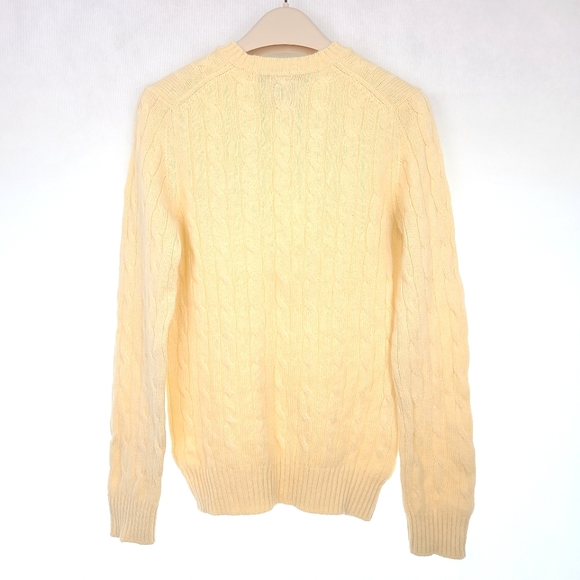 Brooks Brothers Cashmere Cable Sweater in Light yellow, Size XS - Picture 4 of 5